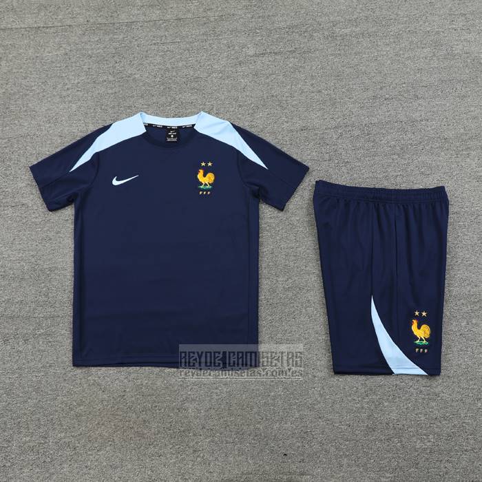 Chandal del Francia Manga Corta 2024-2025 Azul - Pantalon Corto